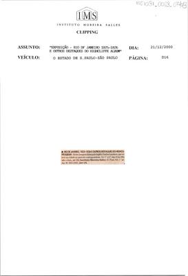  Rio de Janeiro, 1825-1826 e outros destaques do Highcliffe Álbum.