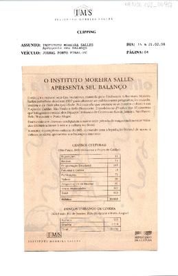 O Instituto Moreira Salles apresenta seu Balanço