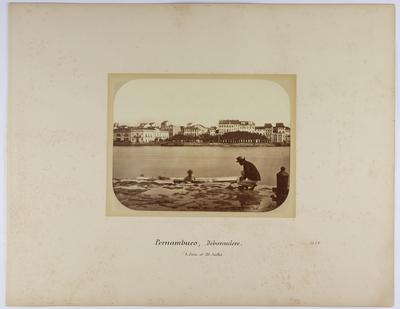 Charles F. Hartt, com a cidade do Recife ao fundo, durante levantamento da Comissão Geológica do Império