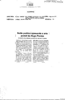 Noite poética apresenta a arte postal de Hugo Pontes