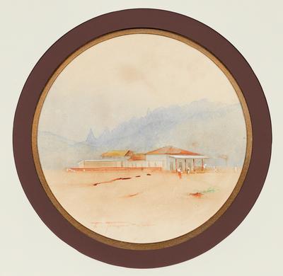 [Mercado com a Serra dos Órgãos e o Dedo de Deus ao fundo]