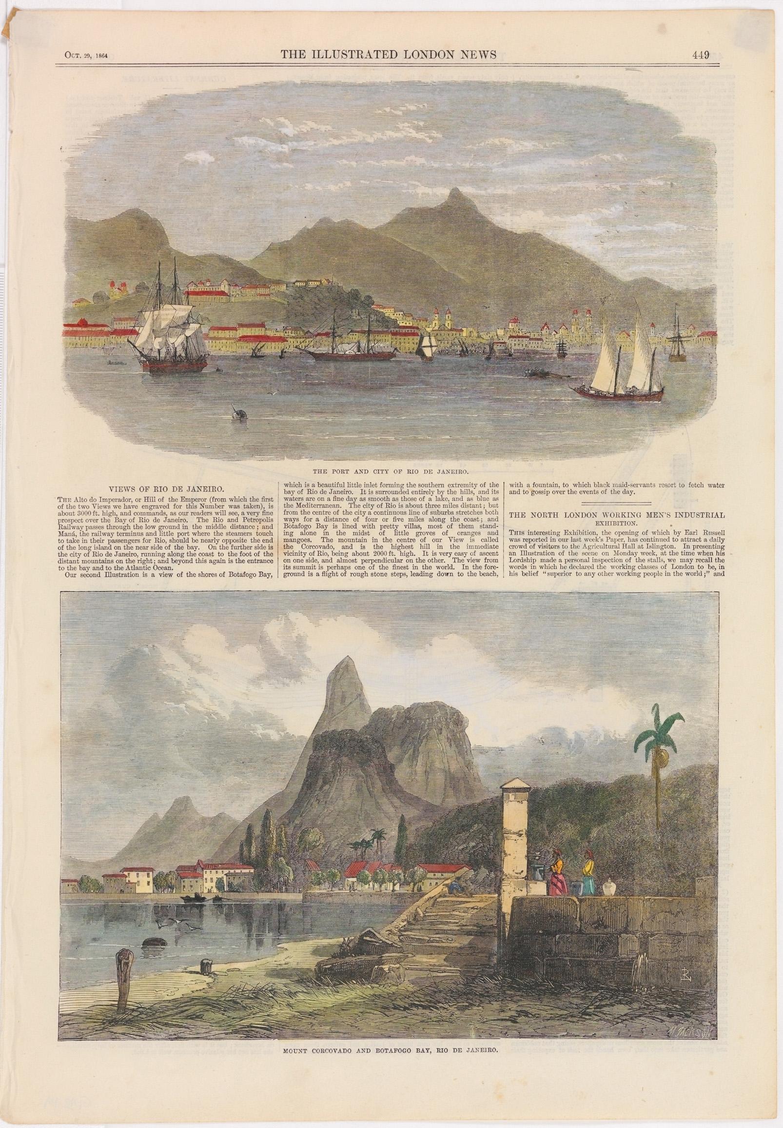 The Port and City of Rio de Janeiro. Mount Corcovado and Botafogo Bay, Rio de Janeiro