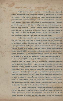 Documento que trata das relações entre a SBAT e a prefeitura do Distrito Federal