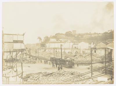 Construção da Avenida Central - visita da comitiva presidencial