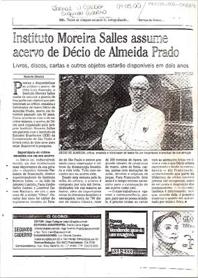 Instituto Moreira Salles assume acervo de Décio de Almeida Prado