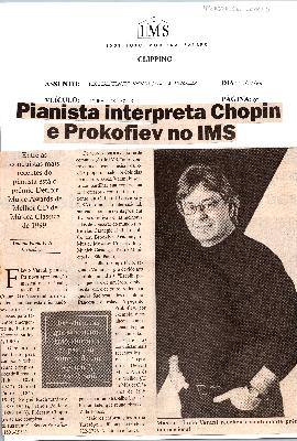 Pianista interpreta Chopin e Prokofiev no IMS