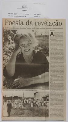 Poesia da revelação: "Caderno de Literaturta Brasileira" trazem Adélia Prado em ;fotos, entrevista e poemas inéditos