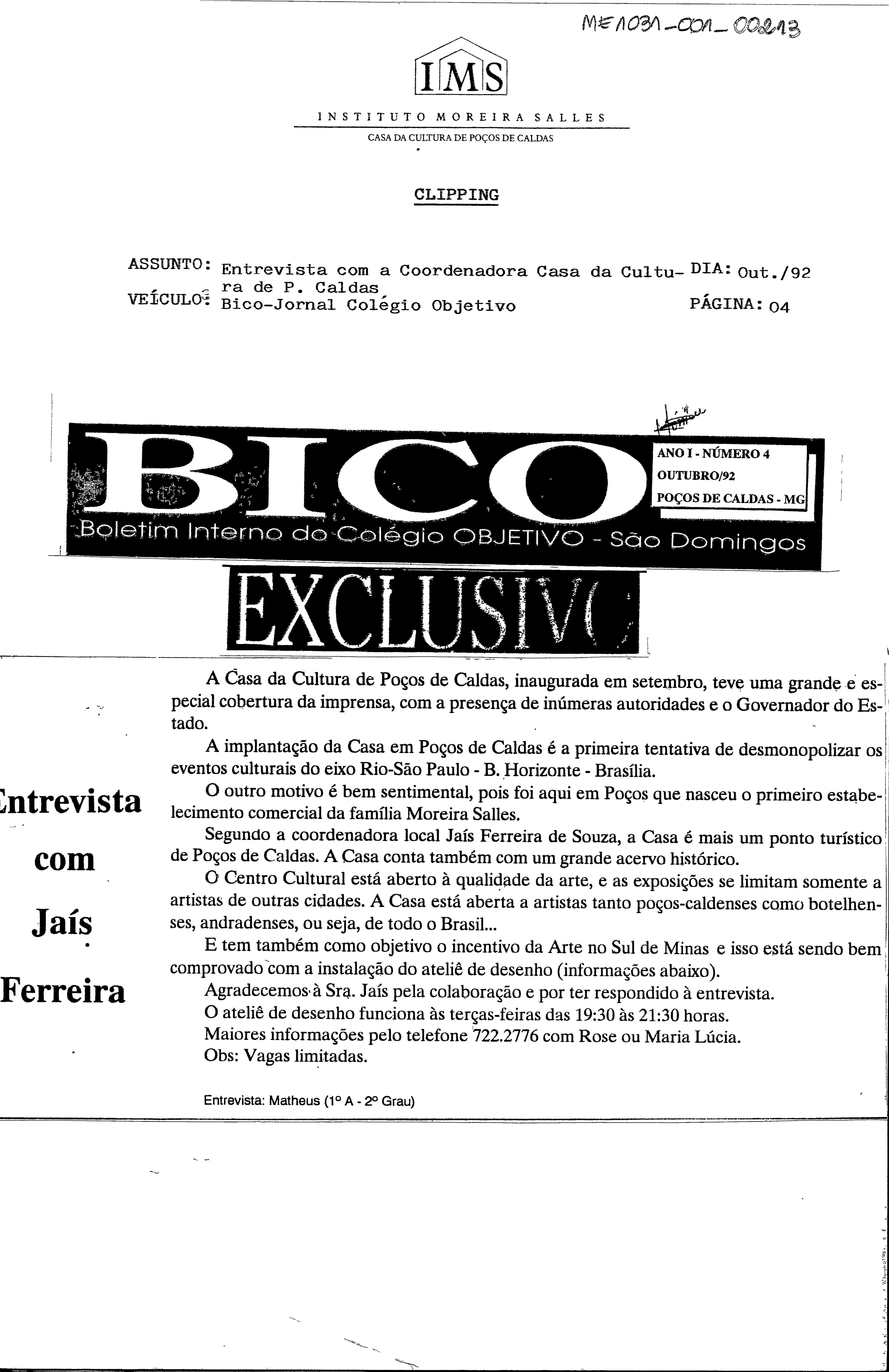 Exclusivo: Entrevista com Jaís Ferreira