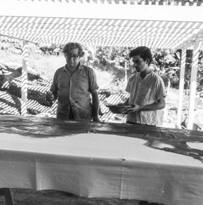 Burle Marx e Flamarion Soares da Gama, no Sítio Burle Marx