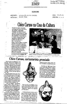 Chico Caruso, Caricaturista premiado;Chico Caruso na Casa da Cultura