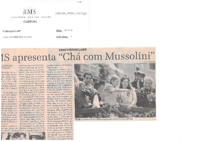 IMS apresenta "Chá com Mussolini"
