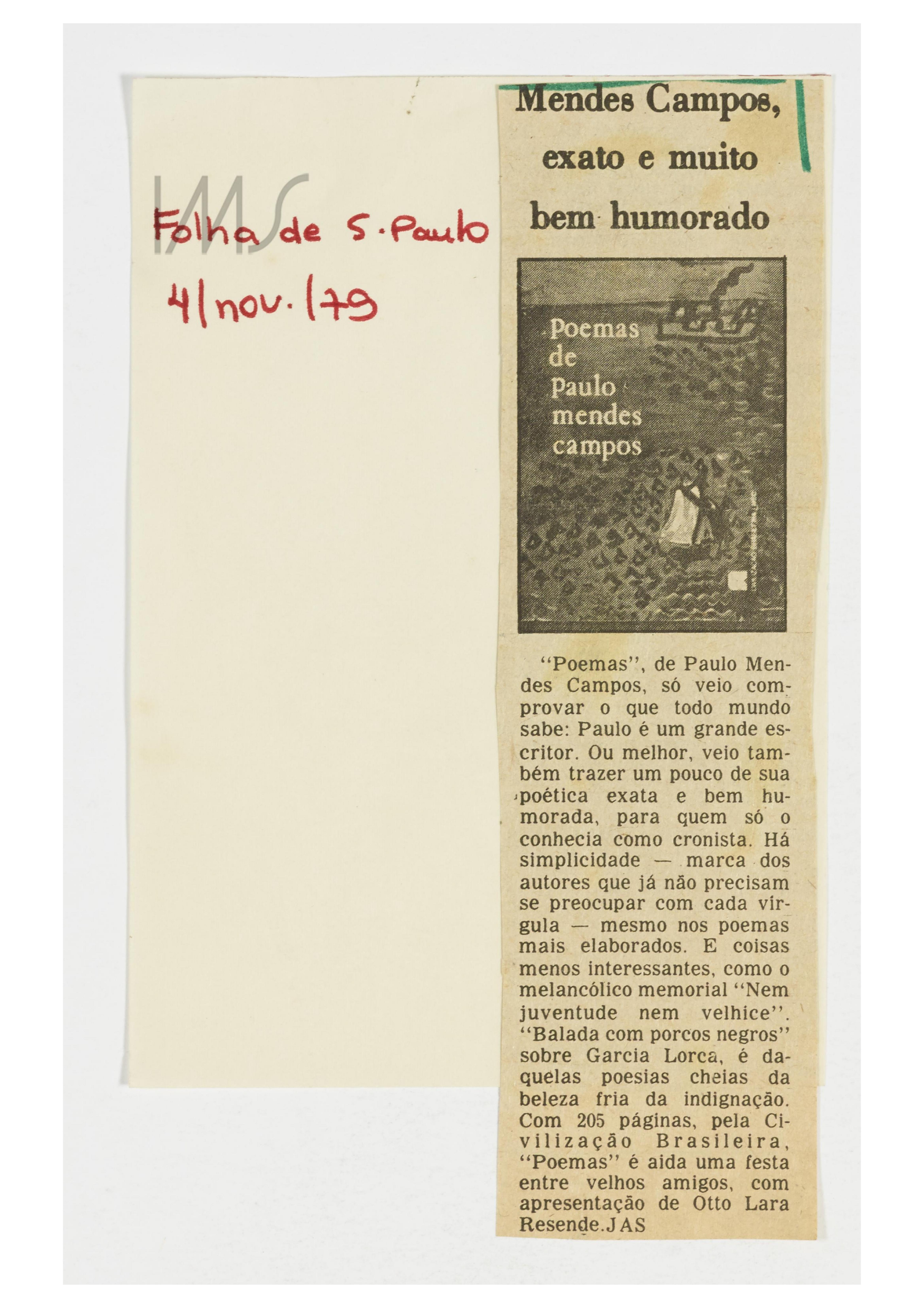 Mendes Campos, exato e muito bem humorado