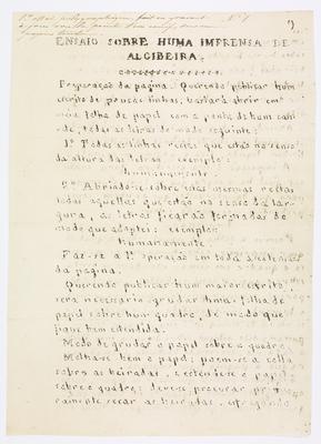 Poligrafia: Ensaio sobre uma imprensa de algibeira.