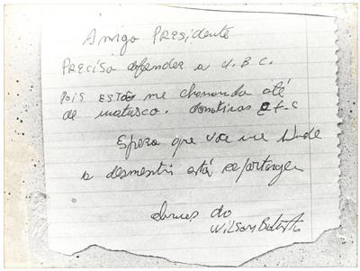 Bilhete de Wilson Batista (reprodução)