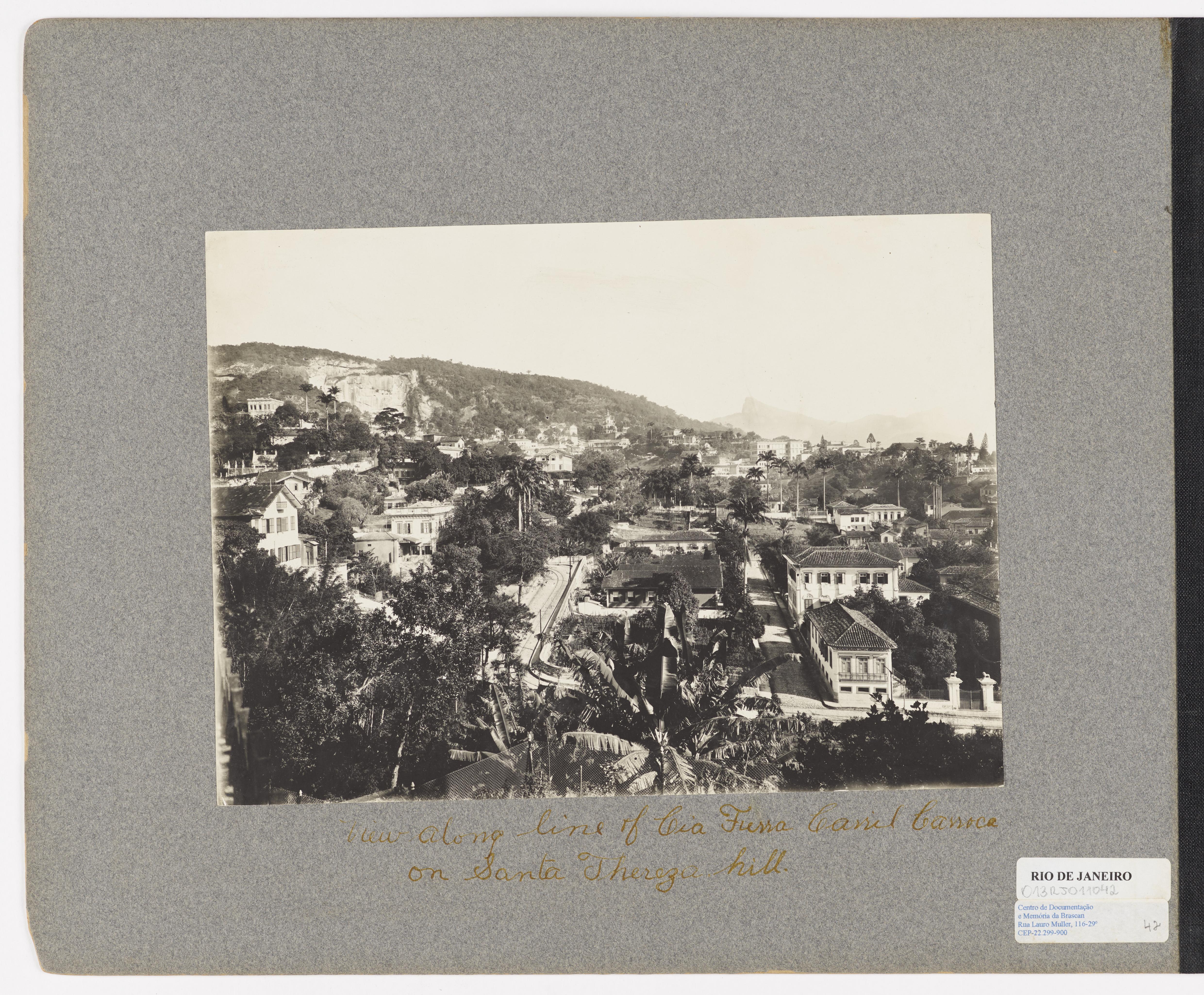 Vista dos trilhos da Companhia Ferro Carril em Santa Teresa