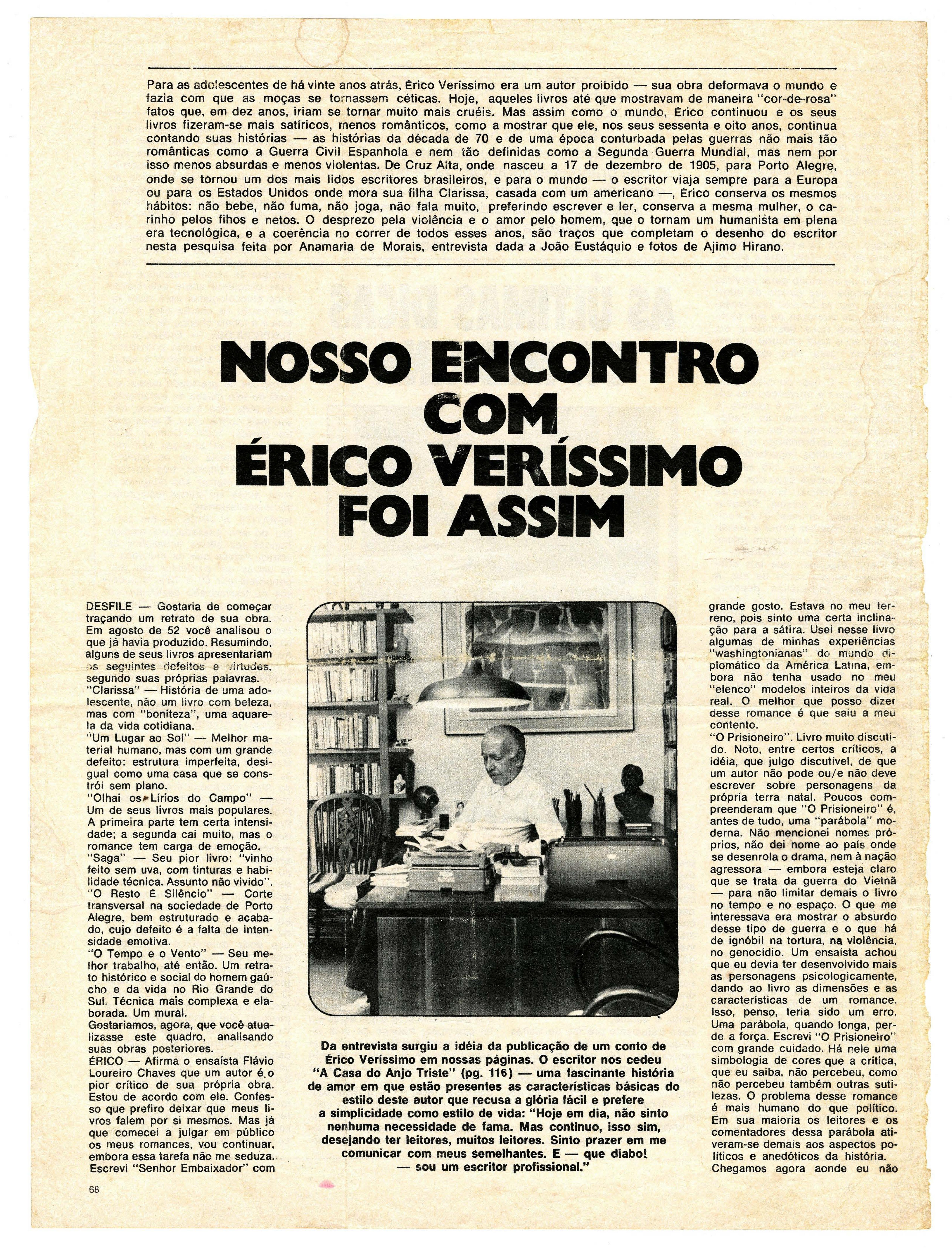 Nosso encontro com Erico Verissimo foi assim