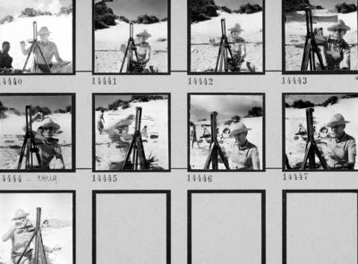 José Pancetti pintando na lagoa de Abaeté