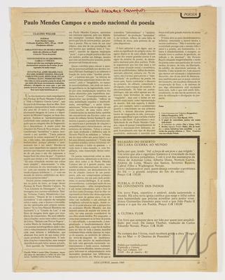 Paulo Mendes Campos e o medo nacional da poesia