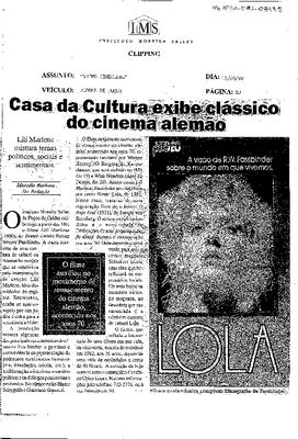 Casa da Cultura exibe clássico do cinema alemão