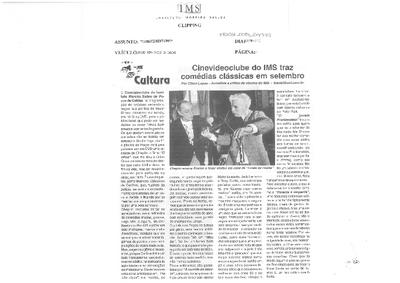 Cultura: Cinevideoclube do IMS traz comédias clássicas em setembro