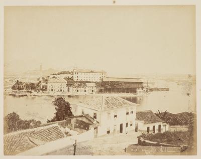 Arsenal da Marinha e Mosteiro de São Bento; a partir da Ilha das Cobras