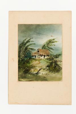 [Paisagem com casa e vento forte]