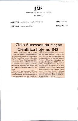 Ciclo sucessos da ficção científica hoje no IMS