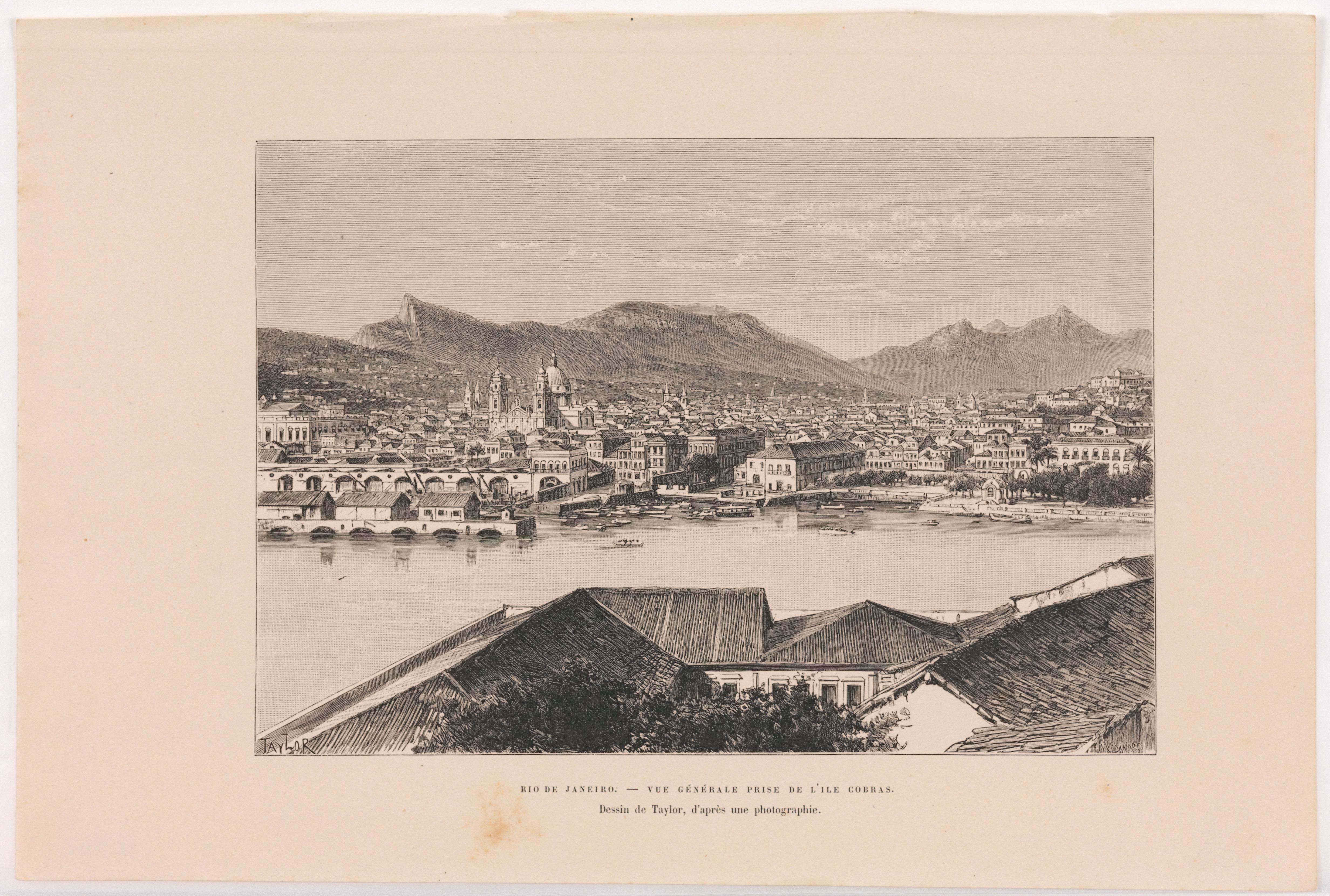 Rio de Janeiro. - Vue Générale Prise de l'Ile Cobras. Dessin de Taylor, d'après une photographie