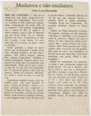 Mudamos e não mudamos