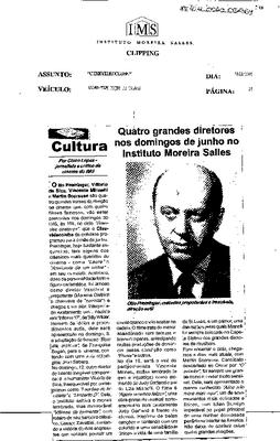 Quatro grandes diretores nos domingos de junho no Instituto Moreira Salles