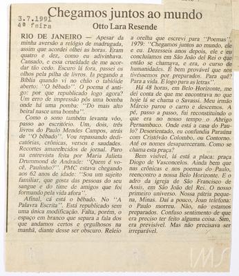 Chegamos juntos ao mundo