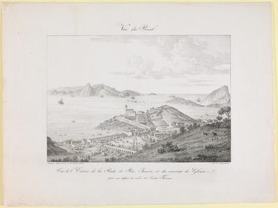 Vue du Bresil. Vue de l'Entrée de la Rade de Rio-Janeiro, et du Convent de Gloria prise au dessus de celui de Santa Thereza