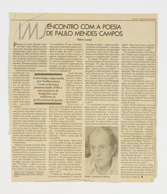Encontro com a poesia de Paulo Mendes Campos
