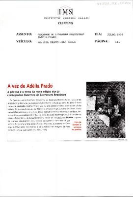 A vez de Adélia Prado