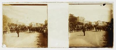 Evento militar na rua do Catete, próximo ao Palácio do Catete