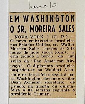 Em Washington o sr. Moreira Salles