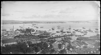 Vista da Alfândega e do Porto do Rio de Janeiro a partir da Gamboa