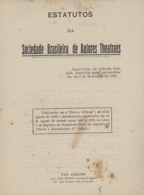 Estatutos da Sociedade Brasileira de Autores Theatrais