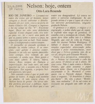 Nelson: hoje, ontem