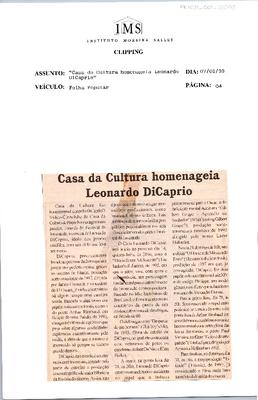 Casa da Cultura homenageia Leonardo DiCaprio