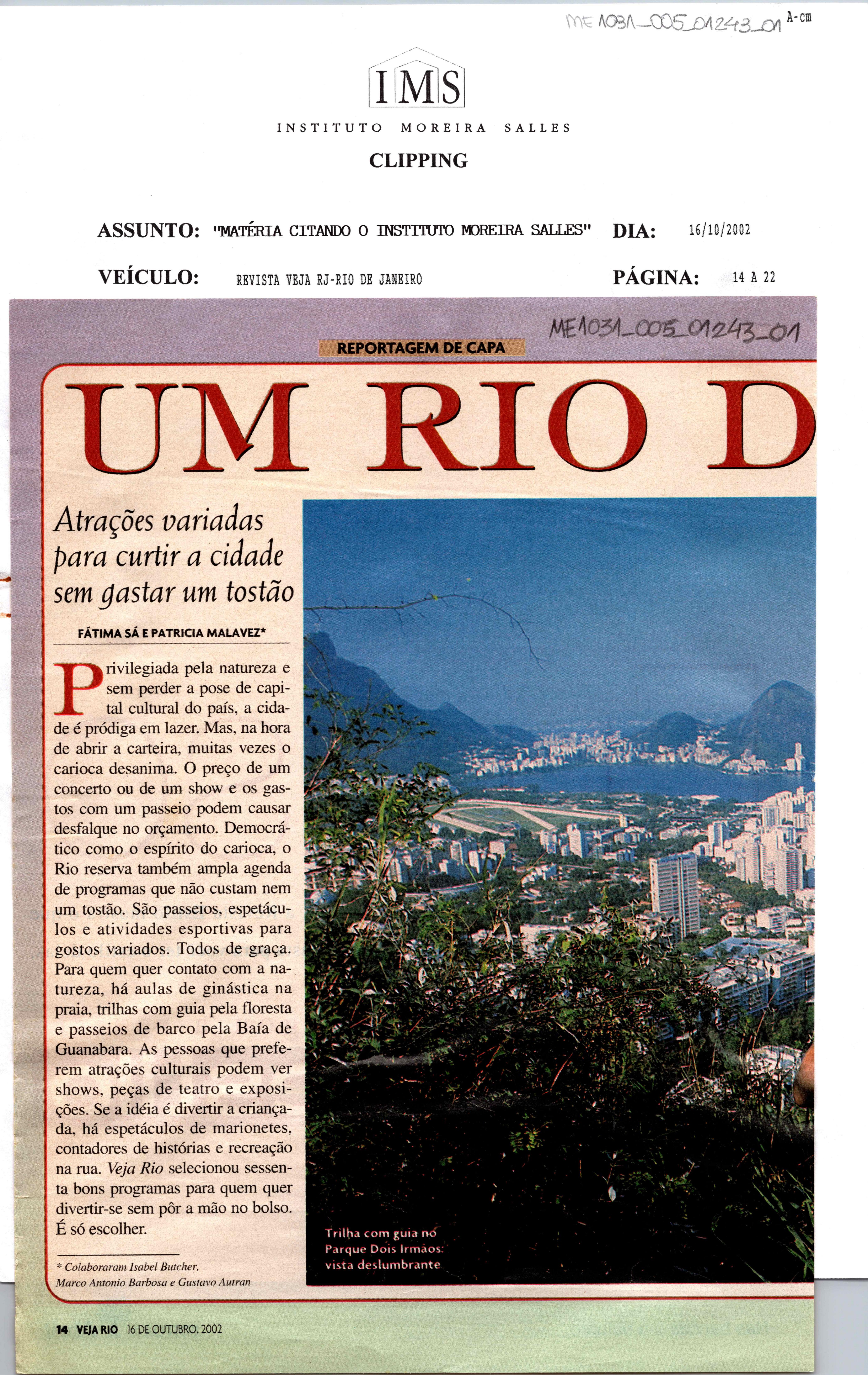 Um Rio de graça: Atrações variadas para curtira cidade sem gastar um tostão