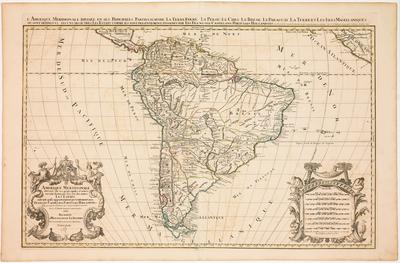 Amerique Meridionale divisée en ses principales Parties ou sont distingués les uns des autres Les Estats suivant quils appartiennent présentement aux François, Castillans, Portugais, Hollandois, & C.