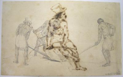 [Trabalhadores escravos movendo pedra]