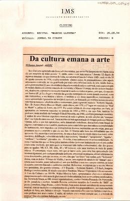Da Cultura emana a arte