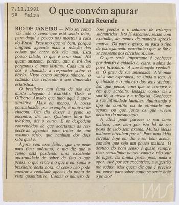 O que convém apurar