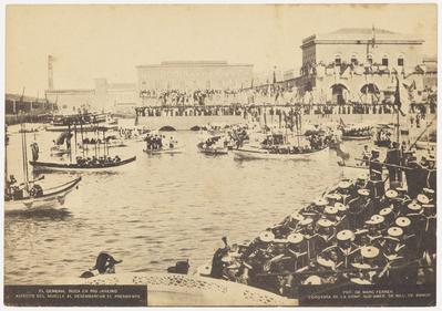 Desembarque do general Julio Roca, presidente da Argentina, no cais do Arsenal da Marinha