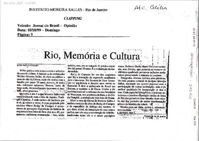 Rio, Memória e Cultura