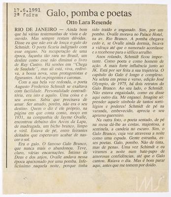 Galo, pomba e poetas