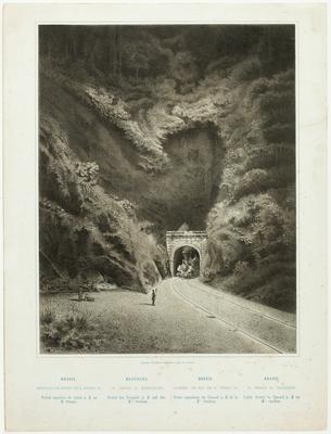 Brasil. Estrada de Ferro de D. Pedro II. Portal superior do tunel n. 2 na 2ª Secção. Brasilien. D. Pedro II. Eisenbahn. Portal des Tunnels n. 2 auf der 2ten Section. Brasil. Chemin de Fer de D. Pedro II. Porte superieur du Tunnel n. 2 de la 2me Section. Brasil. D. Pedro II. Railroad. Upper Portal to Tunnel n. 2 on 2nd Section