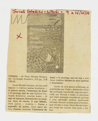 Poemas, de Paulo Mendes Campos...